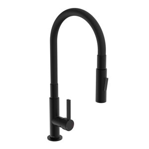 Spültischarmatur 'Glasgow' Mattschwarz mit Soft-Touch Schlauch