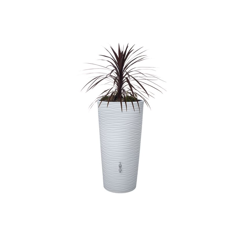 Regentonne 2in1 'Natura' arctic 210 l inklusive Pflanzschale
