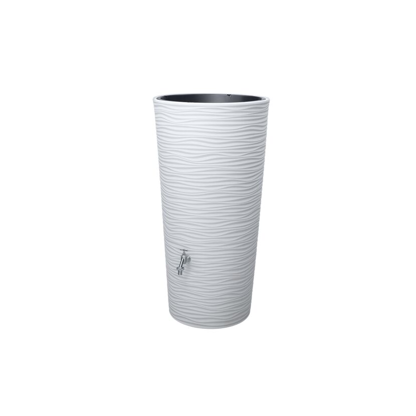 Regentonne 2in1 'Natura' arctic 210 l inklusive Pflanzschale