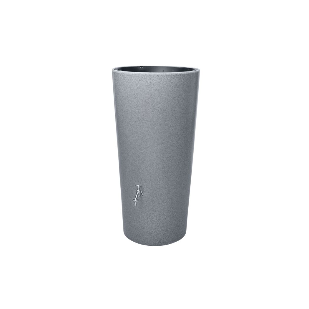 Regentonne 2in1 'Stone' silver 210 l inklusive Pflanzschale