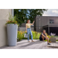 Regentonne 2in1 'Stone' silver 210 l inklusive Pflanzschale