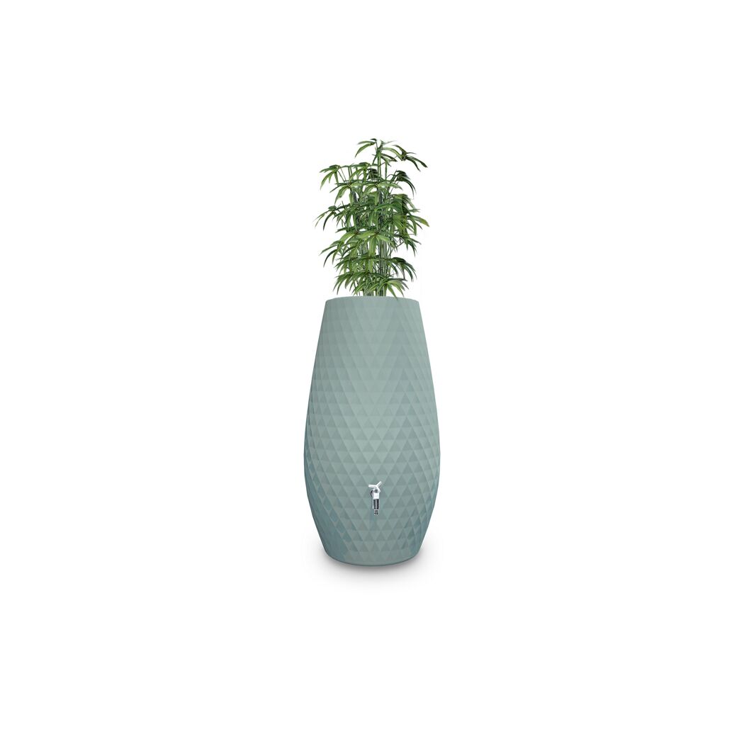 Regentonne 2in1 'Triagon' agave 230 l mit integrierter Pflanzschale