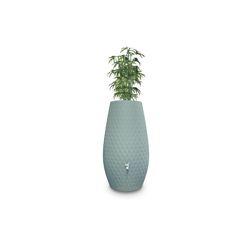 Regentonne 2in1 'Triagon' agave 230 l mit integrierter Pflanzschale
