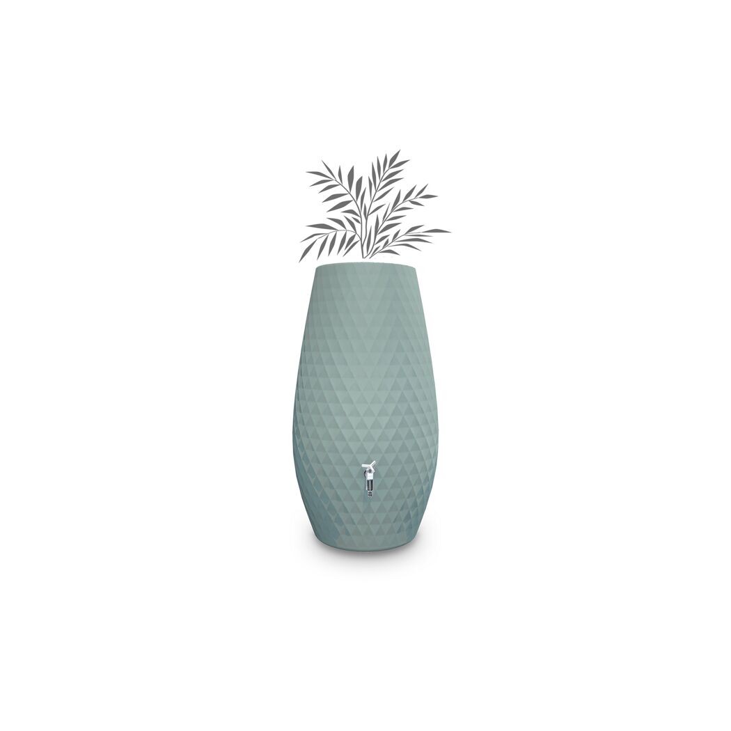 Regentonne 2in1 'Triagon' agave 230 l mit integrierter Pflanzschale