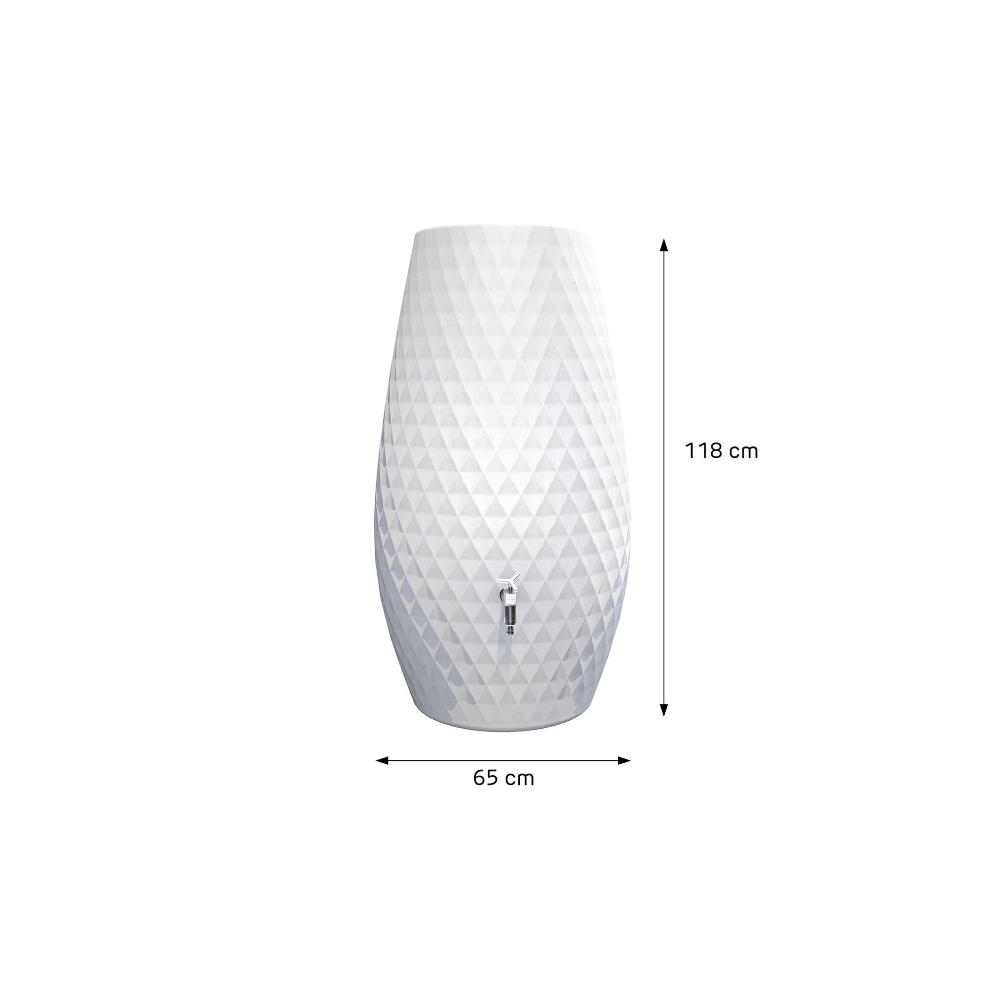 Regentonne 2in1 'Triagon' arctic 230 l mit integrierter Pflanzschale