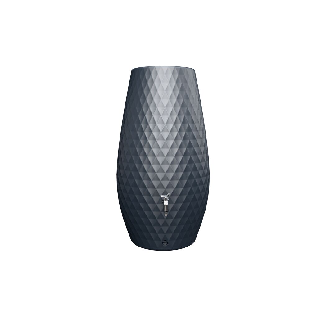 Regentonne 2in1 'Triagon' graphite grey 230 l mit integrierter Pflanzschale