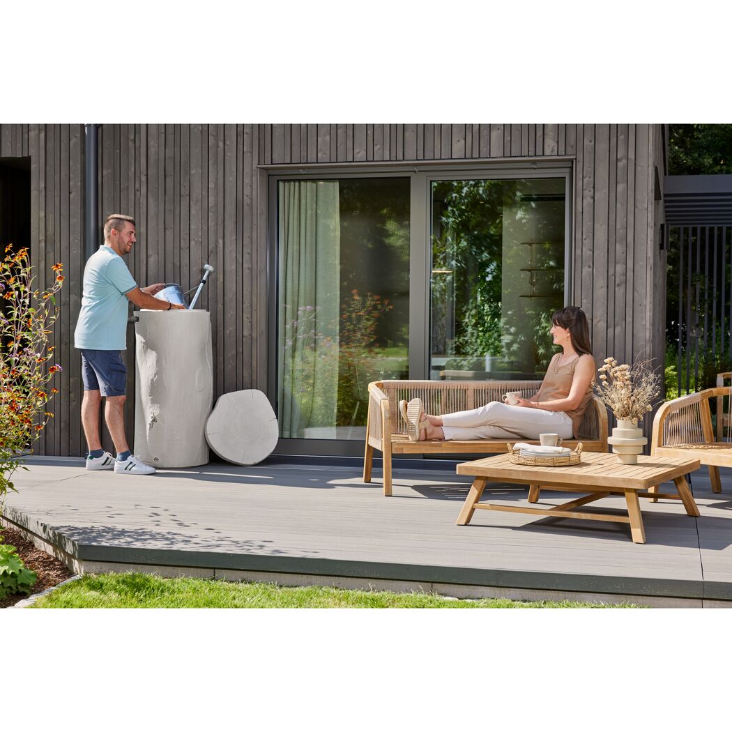 Regentonne 'Woodstock Baumstamm' greywood 250 l