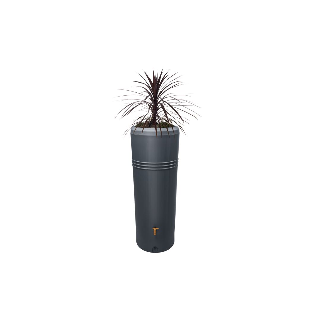 Regentonne 2in1 'Azura' graphite grey 340 l inklusive Pflanzschale