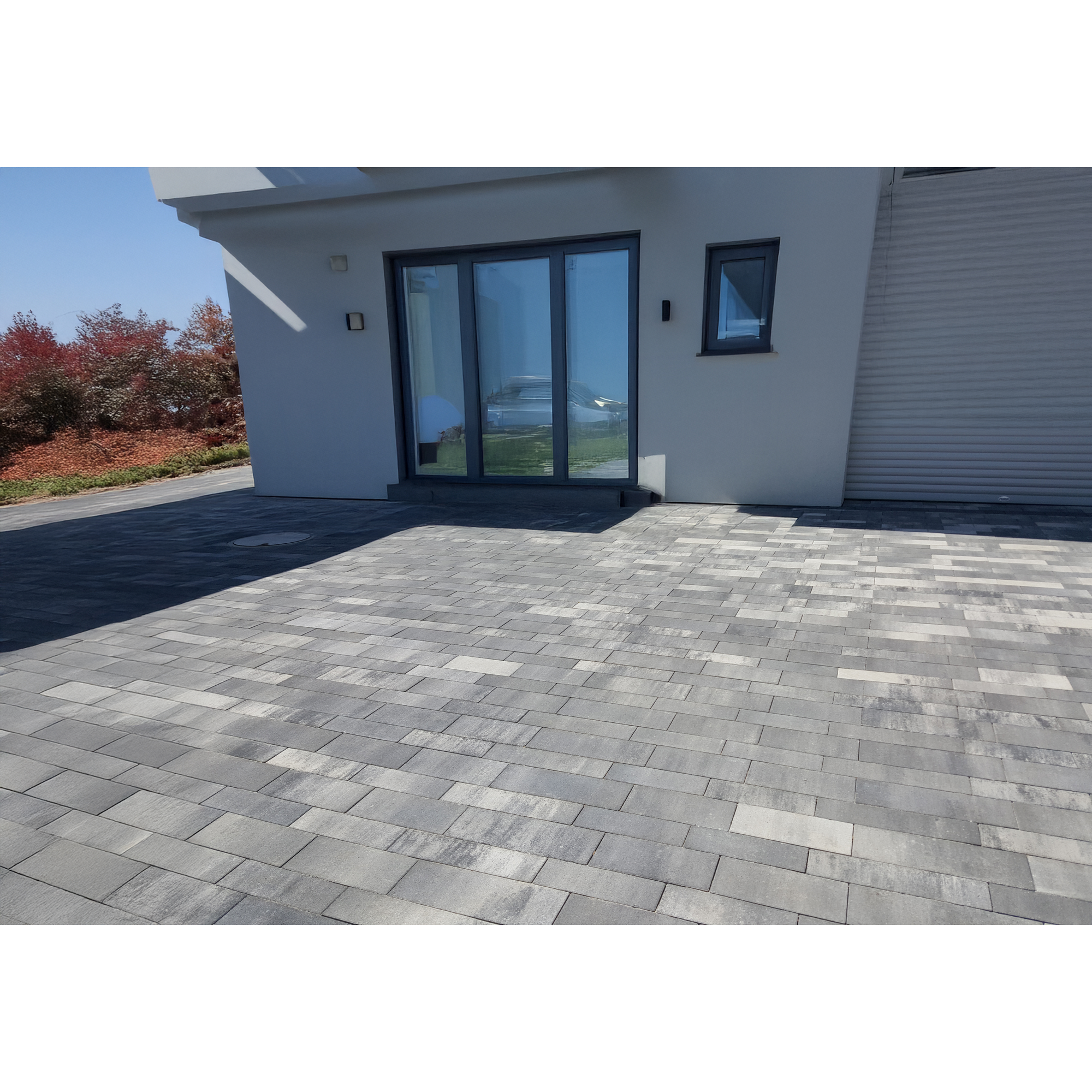 Pflaster 'Tala' weiß/anthrazit 8 cm