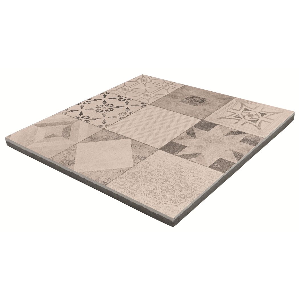 Terrassenplatte 'Mosaik' grau 60 x 60 x 4 cm