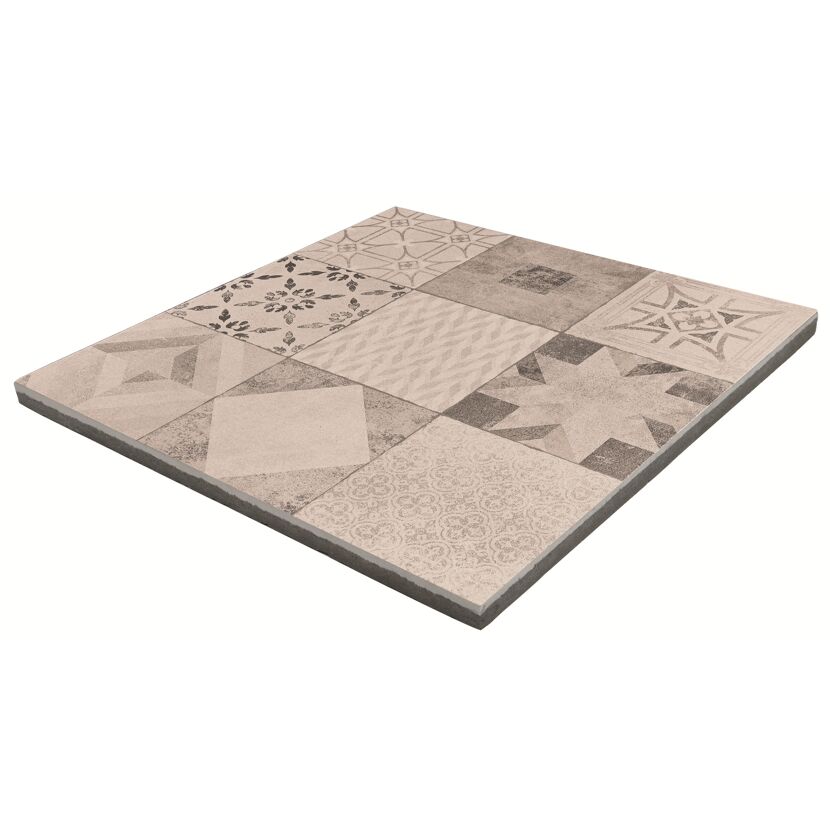 Terrassenplatte 'Mosaik' grau 60 x 60 x 4 cm