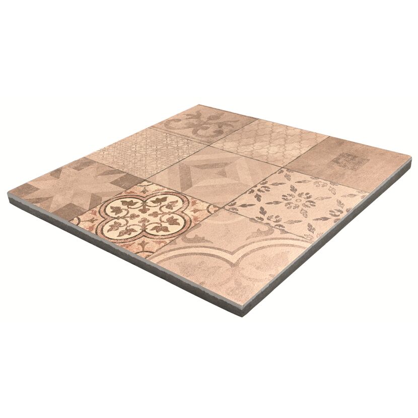 Terrassenplatte 'Mosaik' braun/beige 60 x 60 x 4 cm