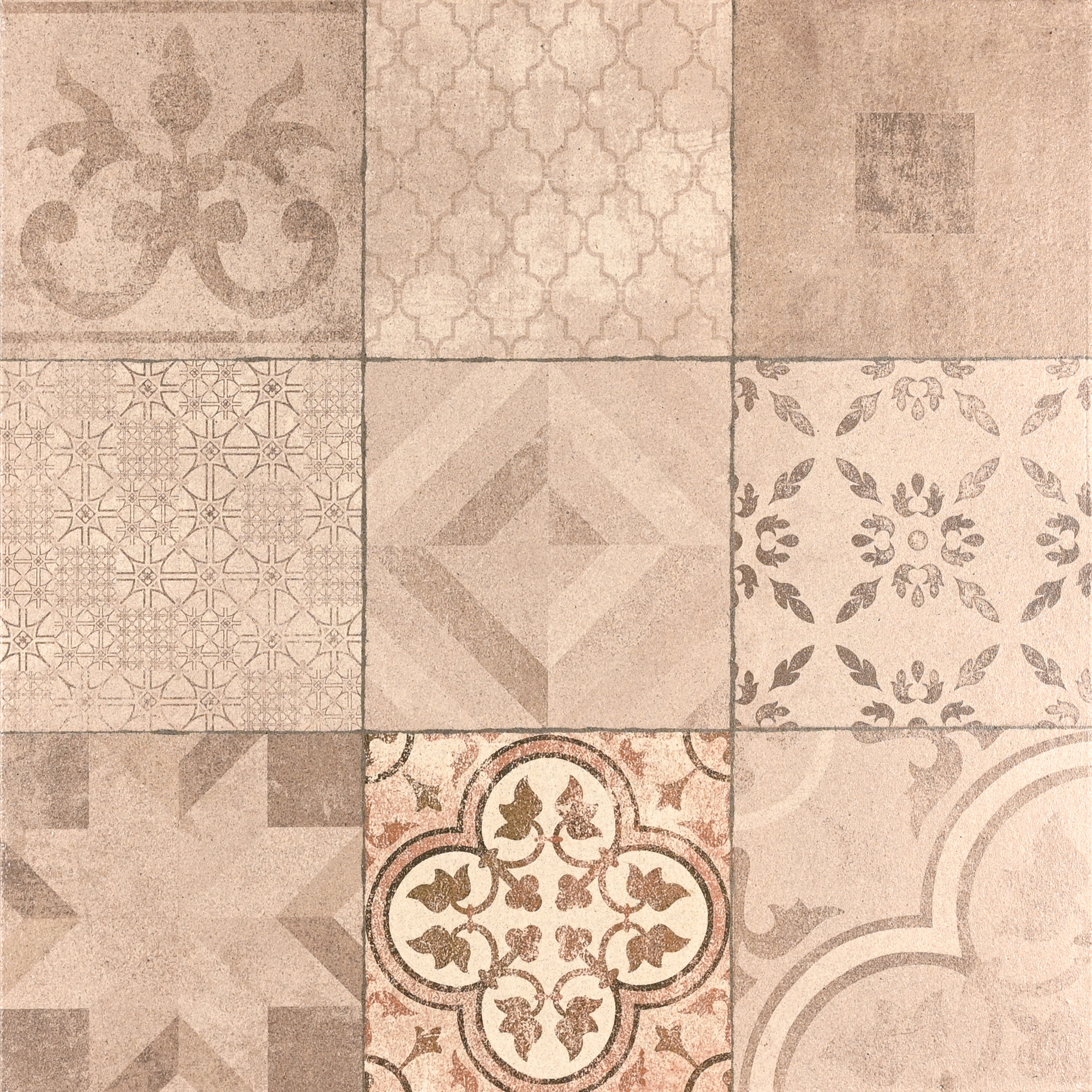 Terrassenplatte 'Mosaik' braun/beige 60 x 60 x 4 cm