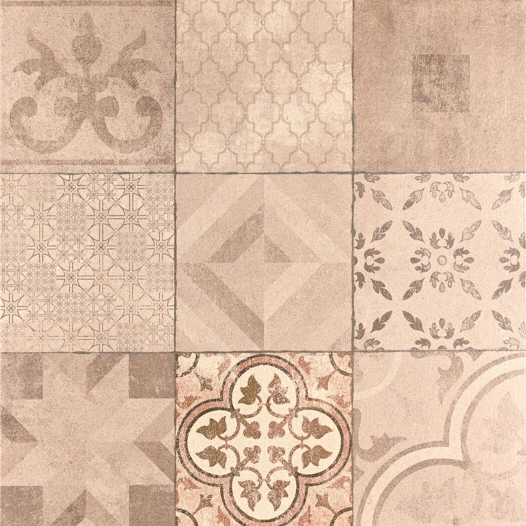 Terrassenplatte 'Mosaik' braun/beige 60 x 60 x 4 cm