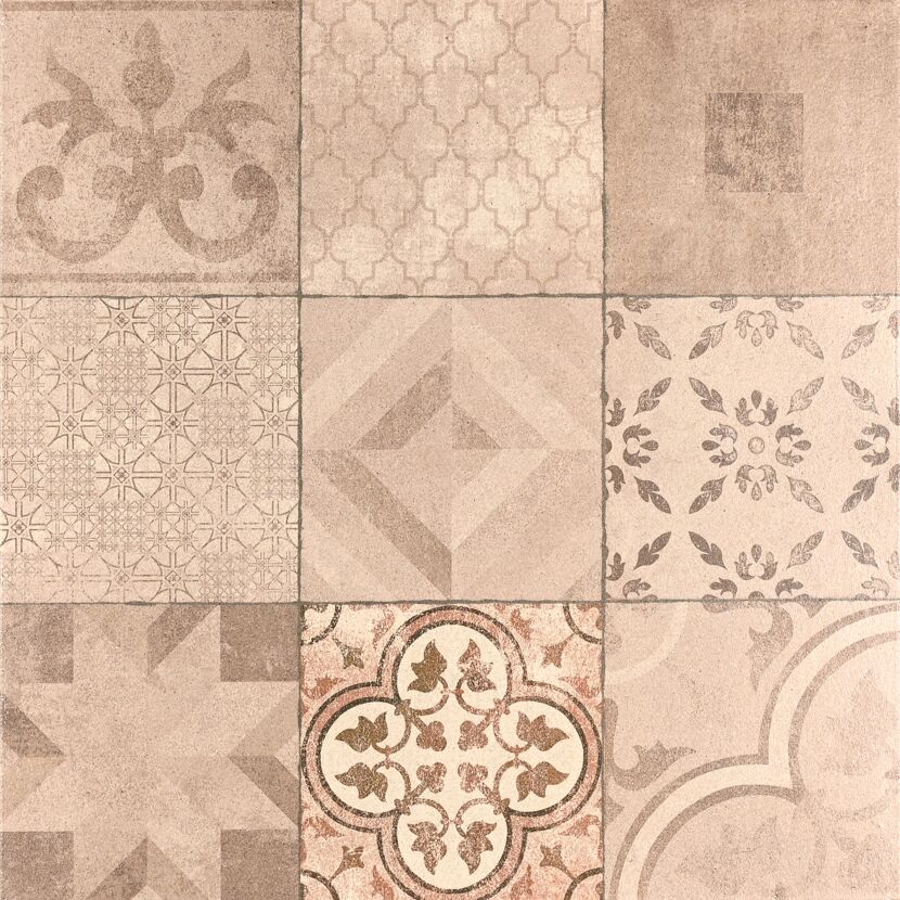 Terrassenplatte 'Mosaik' braun/beige 60 x 60 x 4 cm