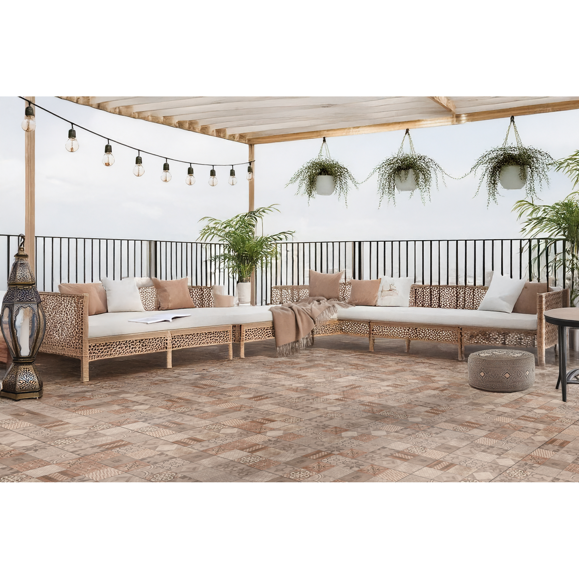 Terrassenplatte 'Mosaik' braun/beige 60 x 60 x 4 cm