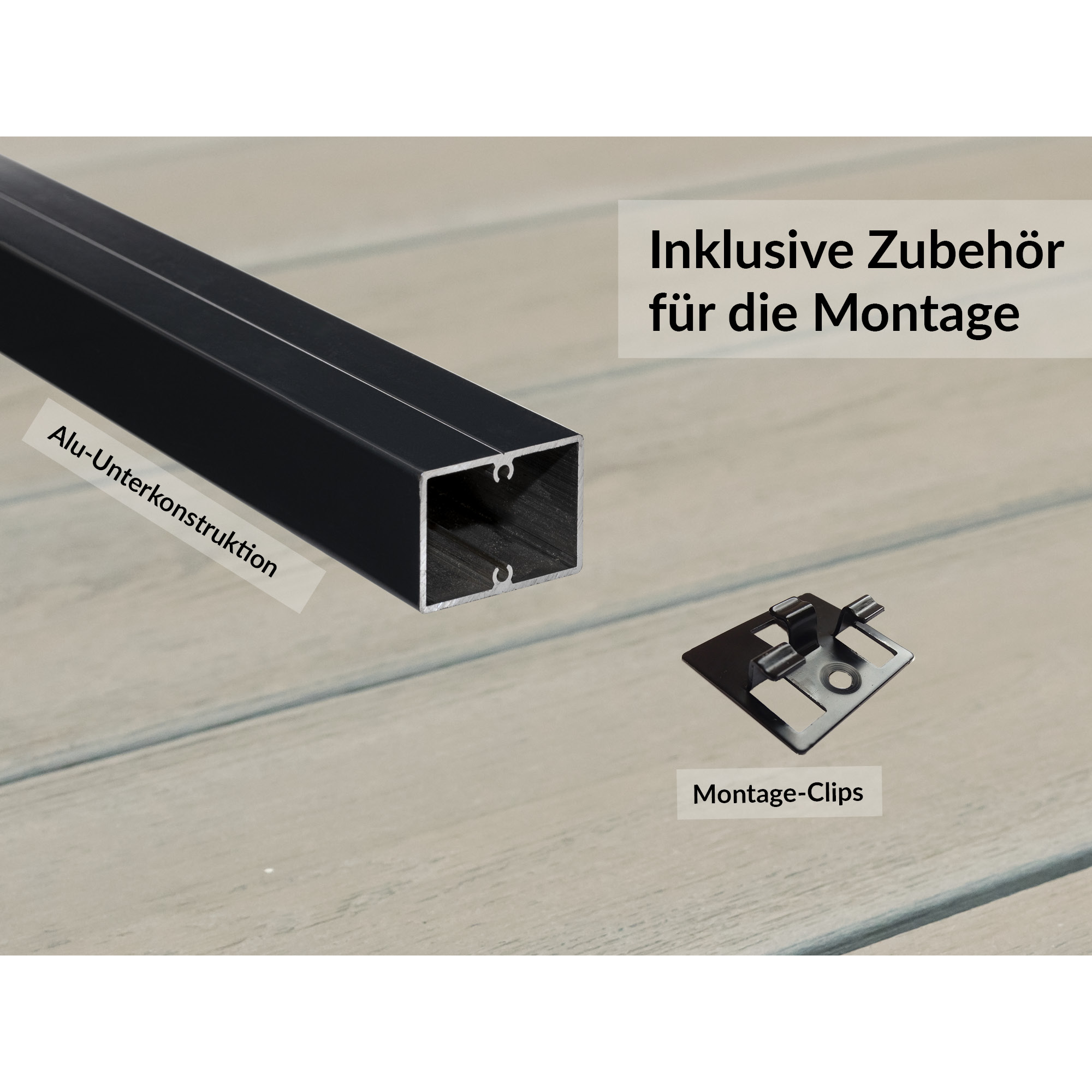 Terrassen-Komplettset 'strongWood solid db' muschelfarben/steinfarben 25 qm