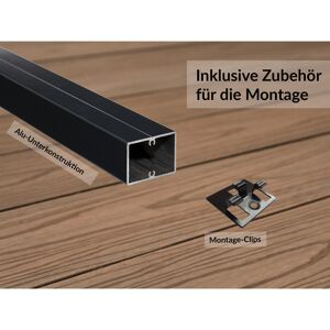 Terrassen-Komplettset 'strongWood solid db' walnussfarben/vintage 20 qm