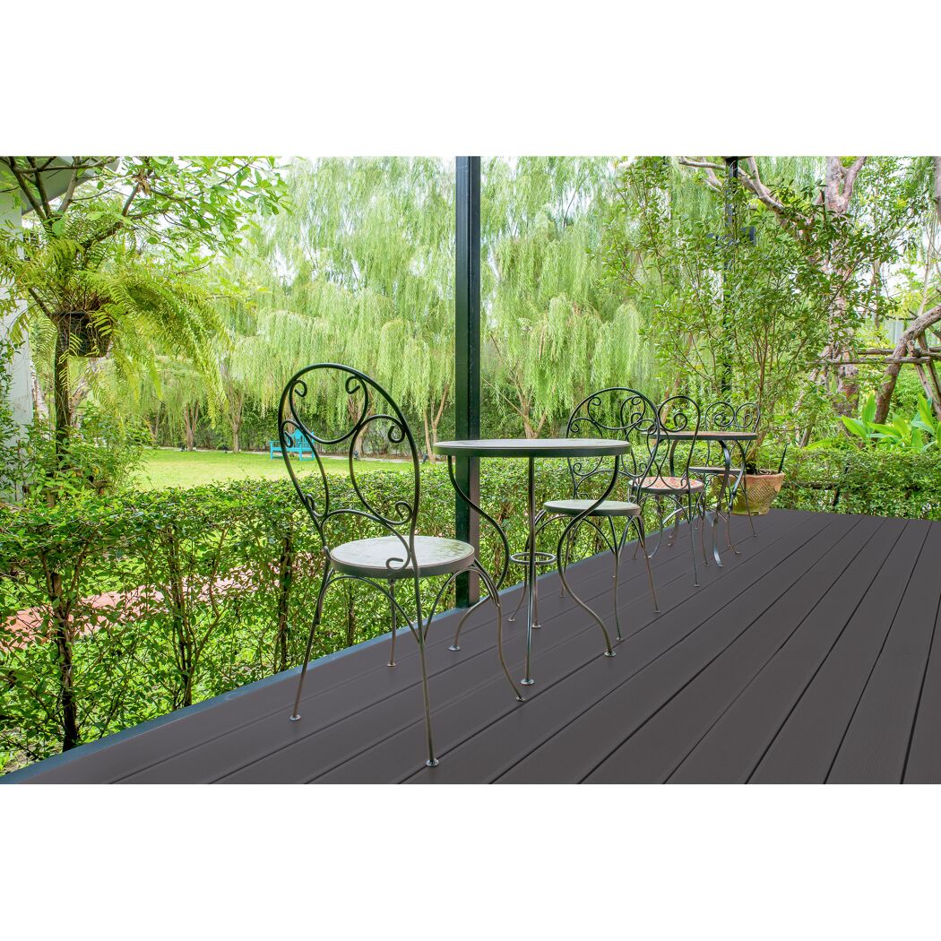 Terrassendielen-Komplettset WPC Hohlkammer anthrazit 25 qm