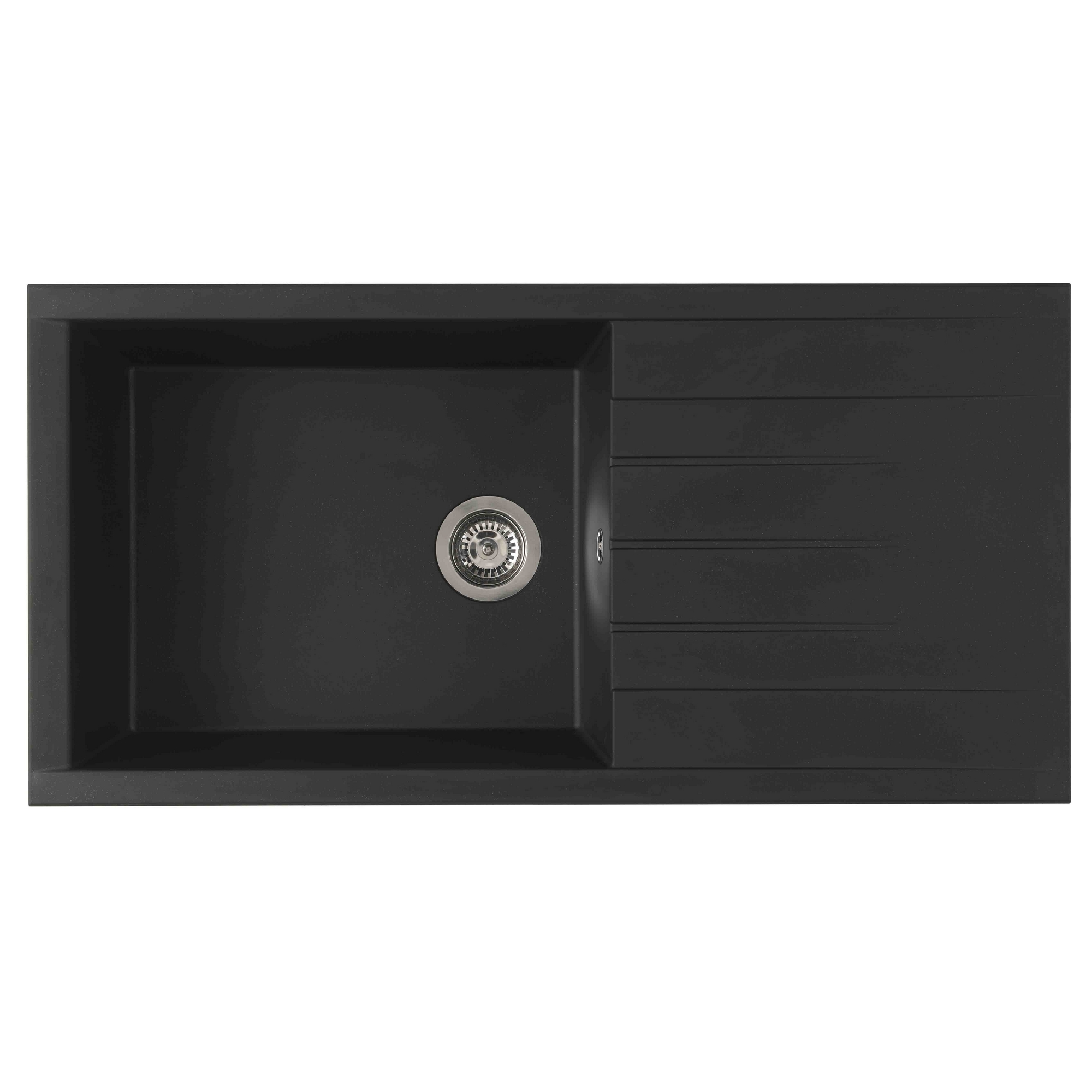 Einbauspüle 'Houston' Mineralite schwarz 100 X 50 cm