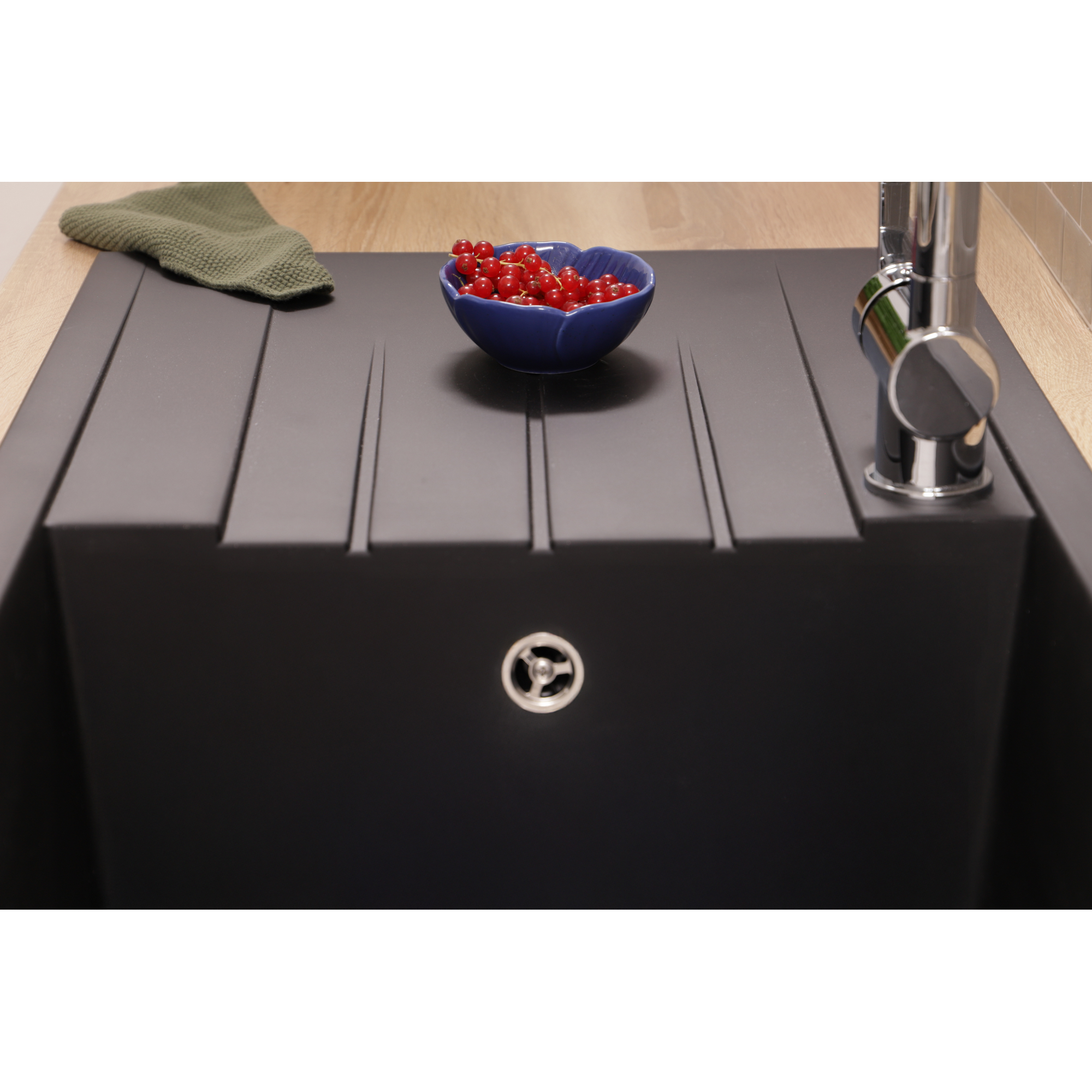 Einbauspüle 'Houston' Mineralite schwarz 100 X 50 cm