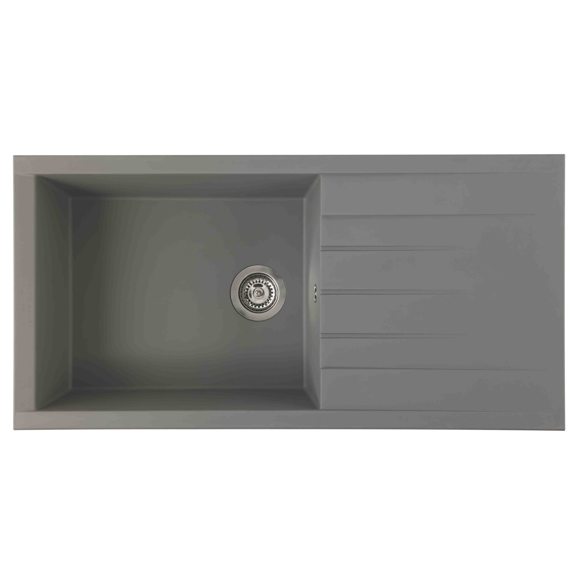 Einbauspüle 'Houston' Mineralite betongrau 100 X 50 cm