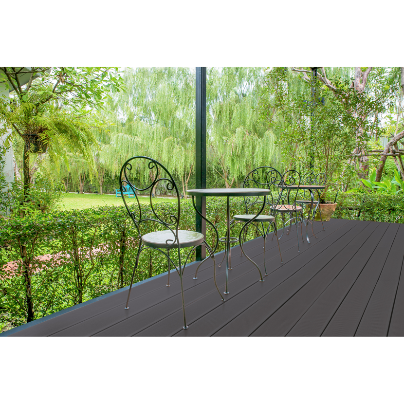 Terrassendielen-Komplettset WPC Hohlkammer anthrazit 15 qm