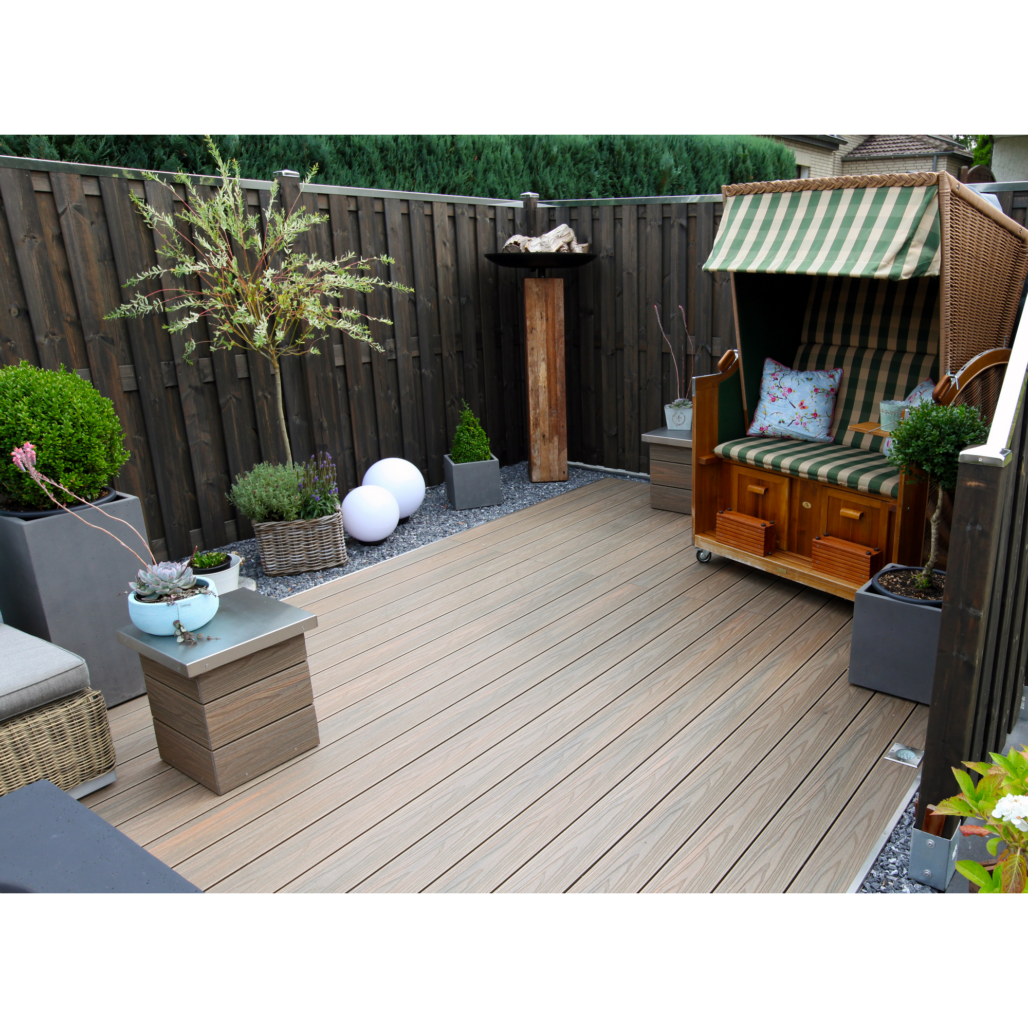 Terrassen-Komplettset 'strongWood light db' teakfarben/vintage 12 qm