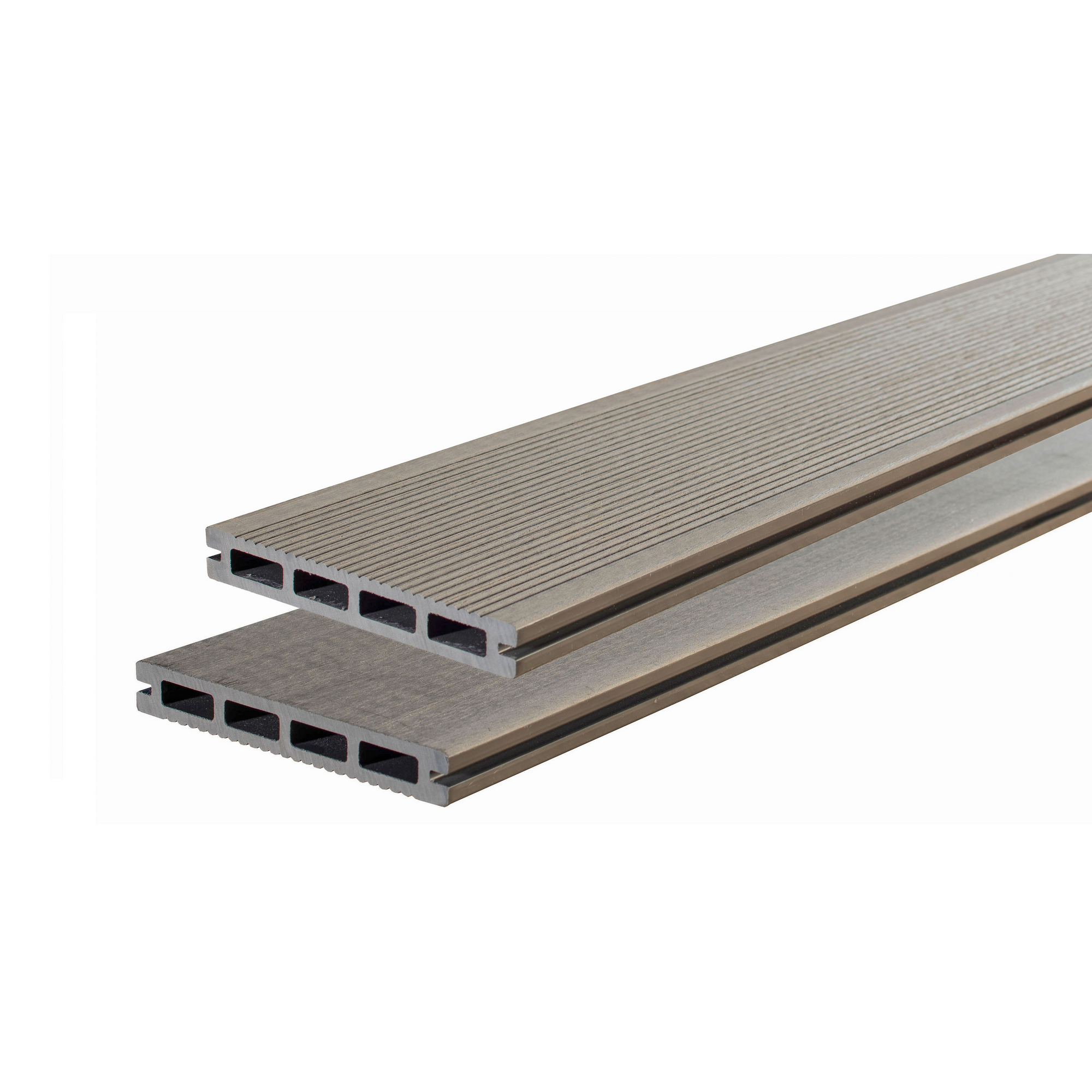 Terrassendielen-Komplettset WPC Hohlkammer grau 12 qm