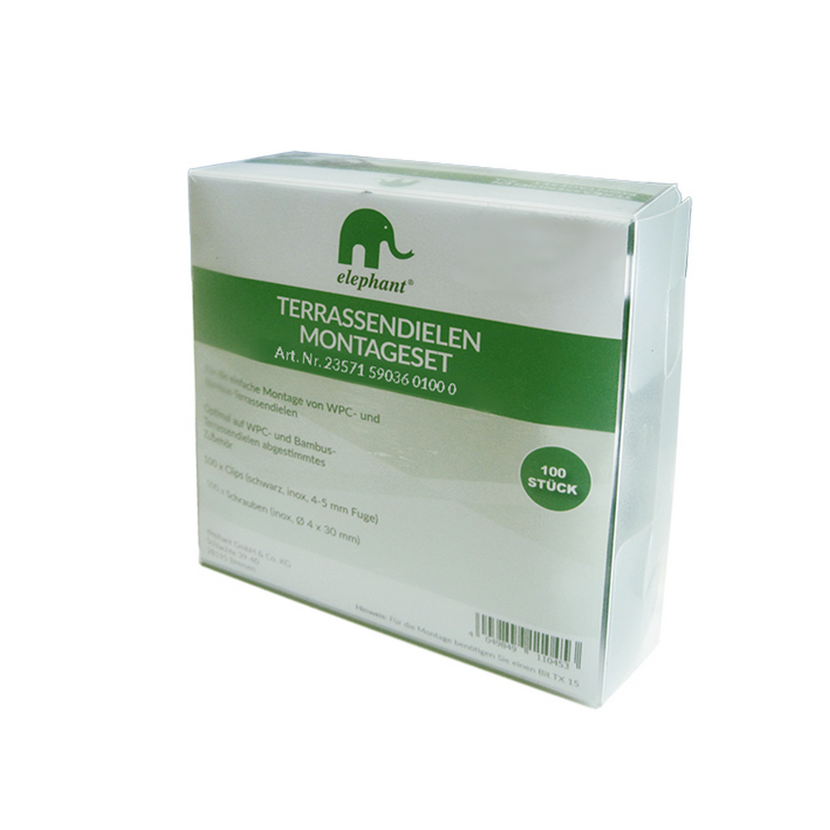 Terrassendielen-Komplettset WPC Hohlkammer grau 12 qm