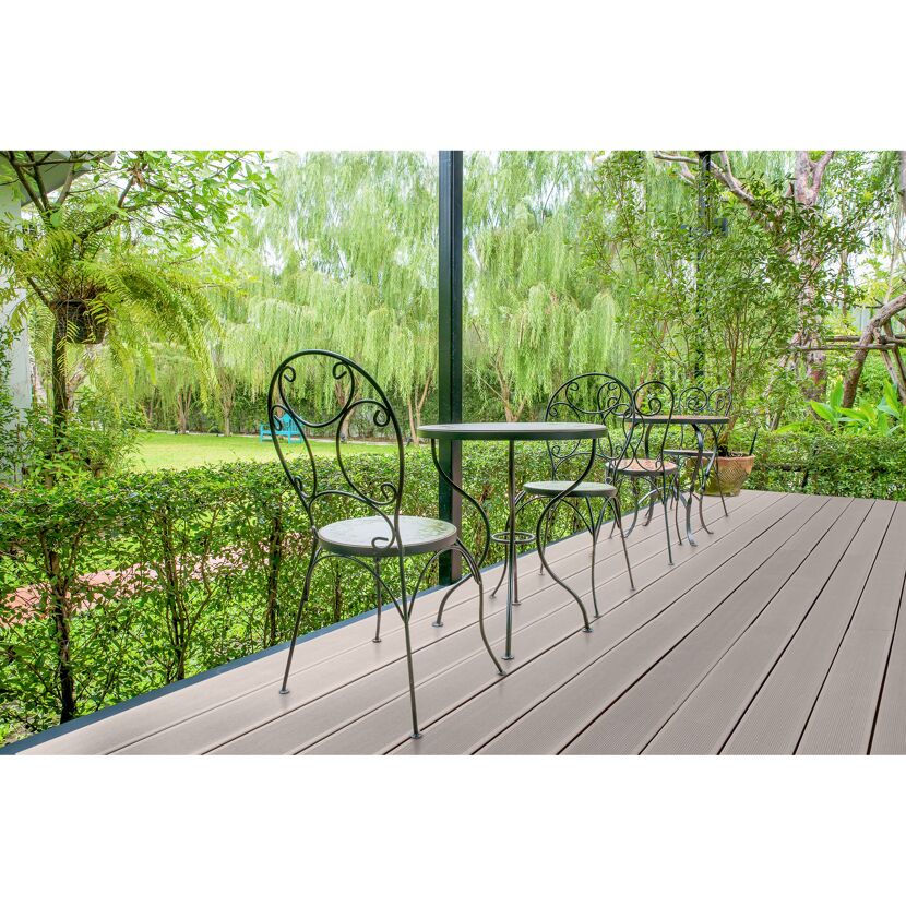 Terrassendielen-Komplettset WPC Hohlkammer grau 25 qm