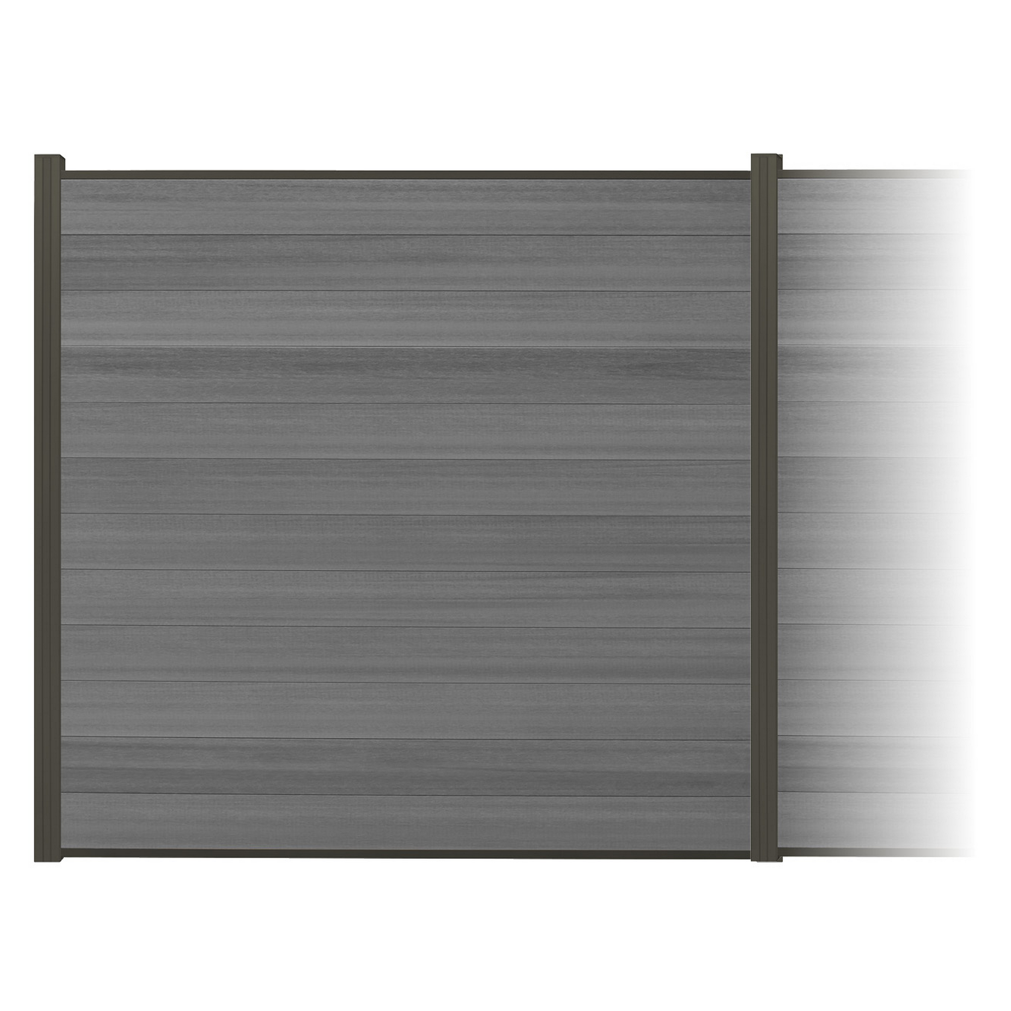 Zaun-Komplettset 'Roma Line' WPC grau mit Pfosten anthrazit zum Aufschrauben 939 x 180 cm
