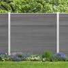 Zaun-Komplettset 'Roma Line' WPC beige mit Pfosten eloxiert zum Aufschrauben 565 x 180 cm