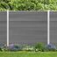 Zaun-Komplettset 'Roma Line' WPC grau mit Pfosten eloxiert zum Aufschrauben 565 x 180 cm