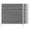 Zaun-Komplettset 'Roma Line' WPC beige mit Pfosten eloxiert zum Aufschrauben 565 x 180 cm
