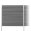 Zaun-Komplettset 'Roma Line' WPC grau mit Pfosten eloxiert zum Einbetonieren 751 x 180 cm