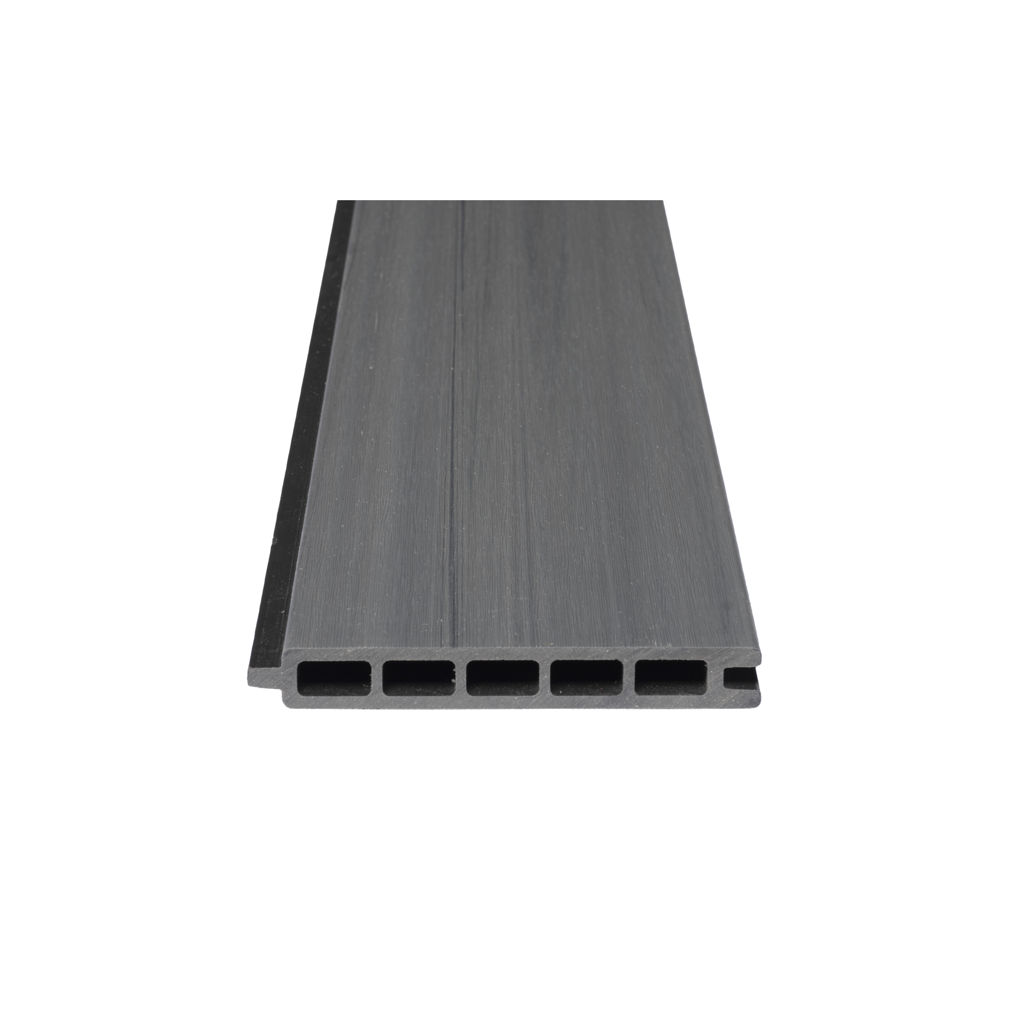 Zaun-Komplettset 'Roma Line' WPC grau mit Pfosten anthrazit zum Aufschrauben 565 x 180 cm