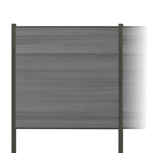 Zaun-Komplettset 'Roma Line' WPC grau mit Pfosten anthrazit zum Einbetonieren 565 x 180 cm