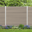 Zaun-Komplettset 'Roma Line' WPC schilf mit Pfosten eloxiert zum Aufschrauben 939 x 180 cm