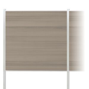 Zaun-Komplettset 'Roma Line' WPC schilf mit Pfosten eloxiert zum Einbetonieren 751 x 180 cm