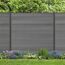 Zaun-Komplettset 'Roma Line' WPC grau mit Pfosten anthrazit zum Einbetonieren 751 x 180 cm