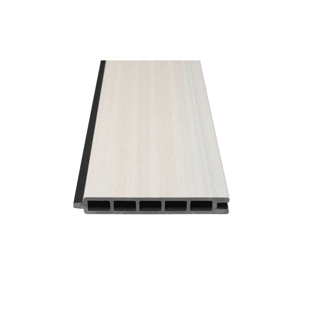 Zaun-Komplettset 'Roma Line' WPC beige mit Pfosten eloxiert zum Aufschrauben 565 x 180 cm