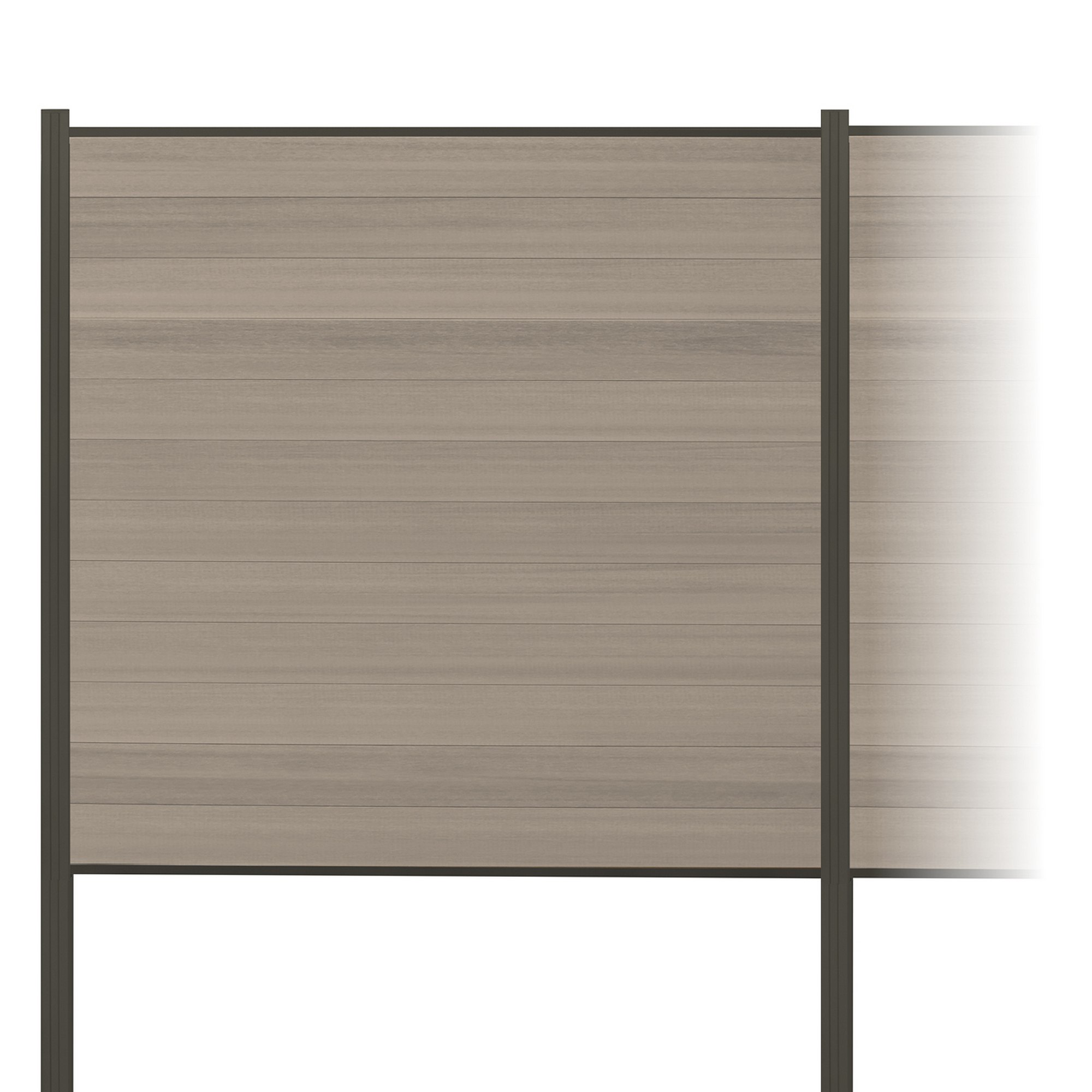 Zaun-Komplettset 'Roma Line' WPC schilf mit Pfosten anthrazit zum Einbetonieren 939 x 180 cm