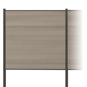 Zaun-Komplettset 'Roma Line' WPC schilf mit Pfosten anthrazit zum Einbetonieren 939 x 180 cm