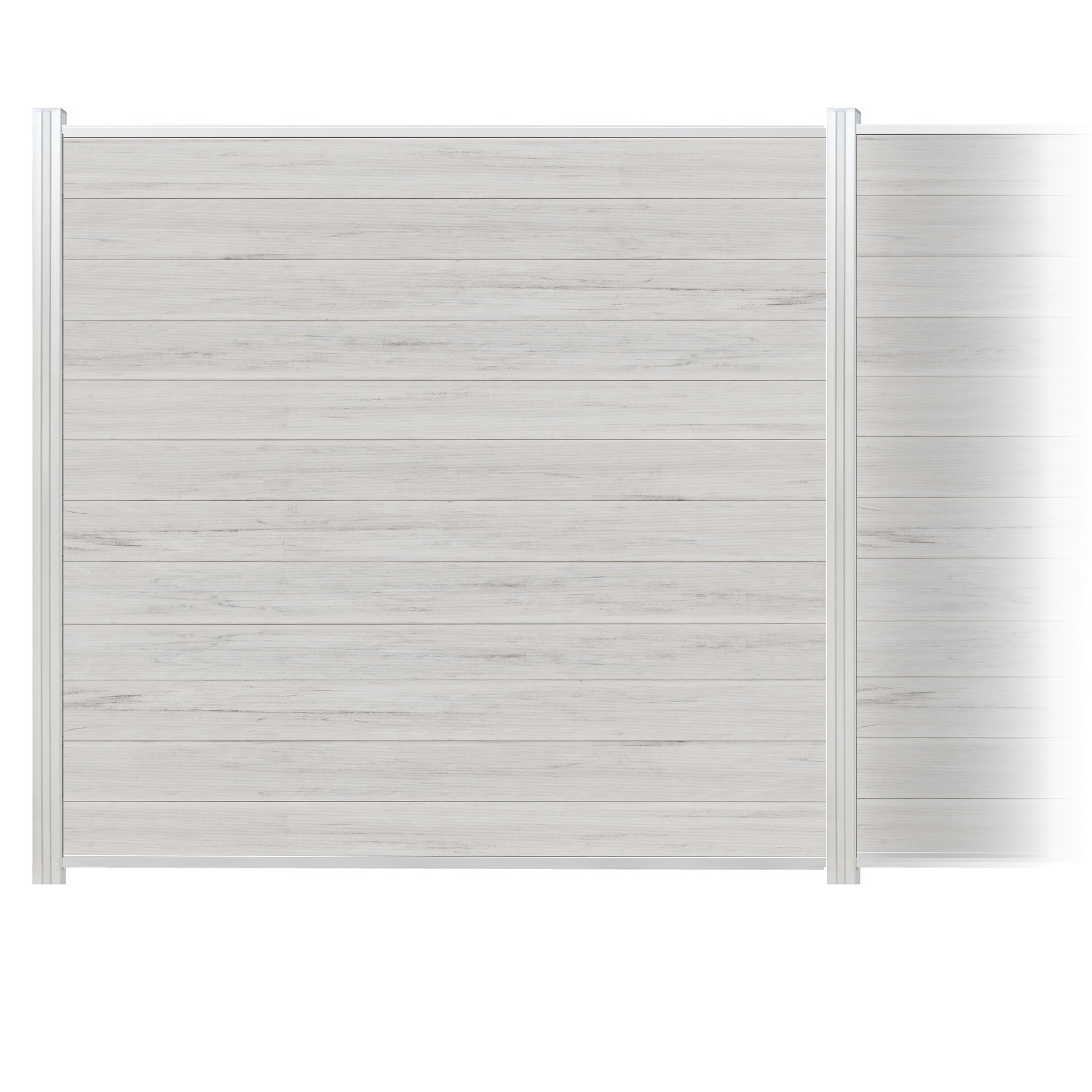 Zaun-Komplettset 'Roma Line' WPC beige mit Pfosten eloxiert zum Aufschrauben 565 x 180 cm