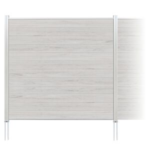 Zaun-Komplettset 'Roma Line' WPC beige mit Pfosten eloxiert 751 x 180 cm