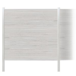 Zaun-Komplettset 'Roma Line' WPC beige mit Pfosten eloxiert zum Einbetonieren 751 x 180 cm