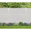 Zaun-Komplettset 'Roma Line' WPC beige mit Pfosten eloxiert 751 x 180 cm