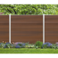 Zaun-Komplettset 'Roma Line' WPC teak mit Pfosten eloxiert zum Aufschrauben 939 x 180 cm
