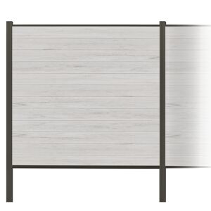 Zaun-Komplettset 'Roma Line' WPC beige mit Pfosten anthrazit zum Einbetonieren 751 x 180 cm